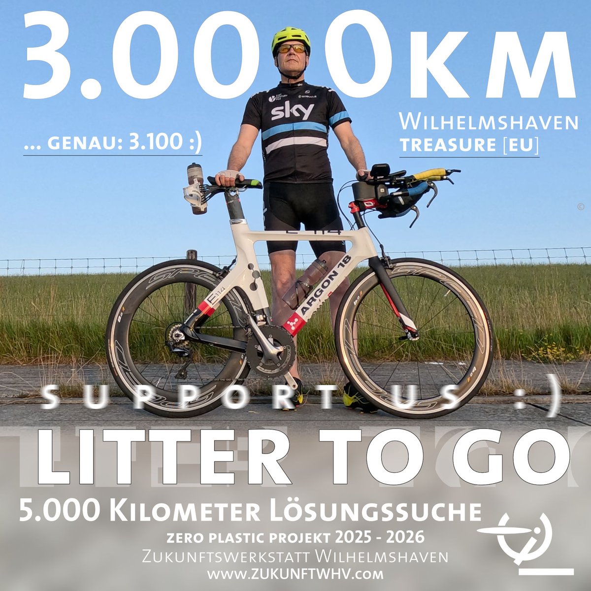 LITTER TO GO | 3.000 km
support us: 
tinyurl.com/2y7vpw9j

Die nächste Hürde liegt hinter uns: 3.000 Kilometer ... :)

Litter to Go
tinyurl.com/278ns96r

Zukunft buchen: 
tinyurl.com/25vhvoox

zukunftwhv.com 
#zukunftwhv
<a href="/zukunftwhv/">Zukunftwerkstatt Wilhelmshaven</a>