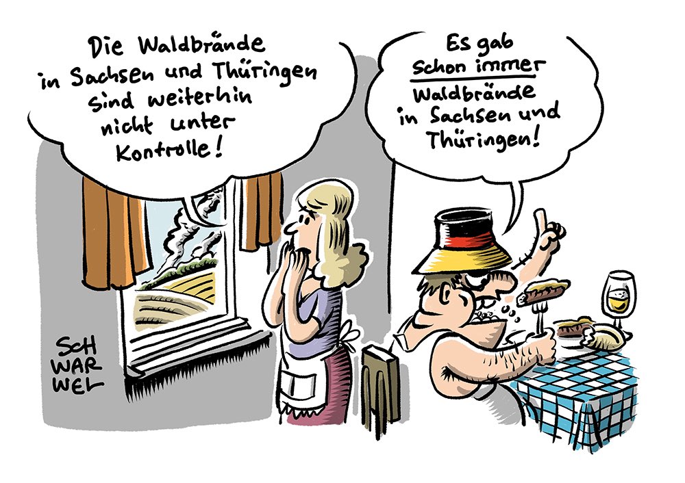 „Sachsen und Thüringen:
Mehrere Waldbrände weiterhin nicht unter Kontrolle“
#waldbrand #sachsen #Klimaleugner #schwarwel