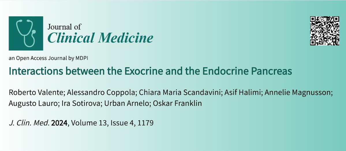 JCM MDPI (@jcm_mdpi) on Twitter photo #mdpijcm
#Editor’s Choice Paper💫
Citations 8👏
📖Interactions between the Exocrine and the Endocrine #Pancreas
by Roberto Valente et al. <a href="/RobValente83/">Roberto Valente</a> <a href="/OskarFranklin/">Oskar Franklin</a> <a href="/AsifHalimi/">Asif Halimi</a> <a href="/CScandavini/">Chiara Scandavini MD</a>
mdpi.com/2683348 #mdpijcm
#Editor’s Choice Paper💫
Citations 8👏
📖Interactions between the Exocrine and the Endocrine #Pancreas
by Roberto Valente et al. <a href="/RobValente83/">Roberto Valente</a> <a href="/OskarFranklin/">Oskar Franklin</a> <a href="/AsifHalimi/">Asif Halimi</a> <a href="/CScandavini/">Chiara Scandavini MD</a>
mdpi.com/2683348