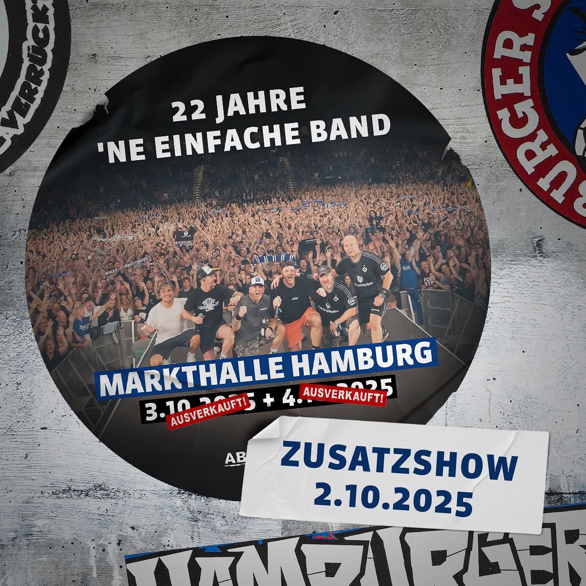 Zwei Termine ausverkauft 🥳🙏
Ab sofort Tickets für die Zusatzshow am 2.10.25 erhältlich! 
eventim.de/artist/abschla…
<a href="/MarkthalleHH/">MarkthalleHamburg</a>