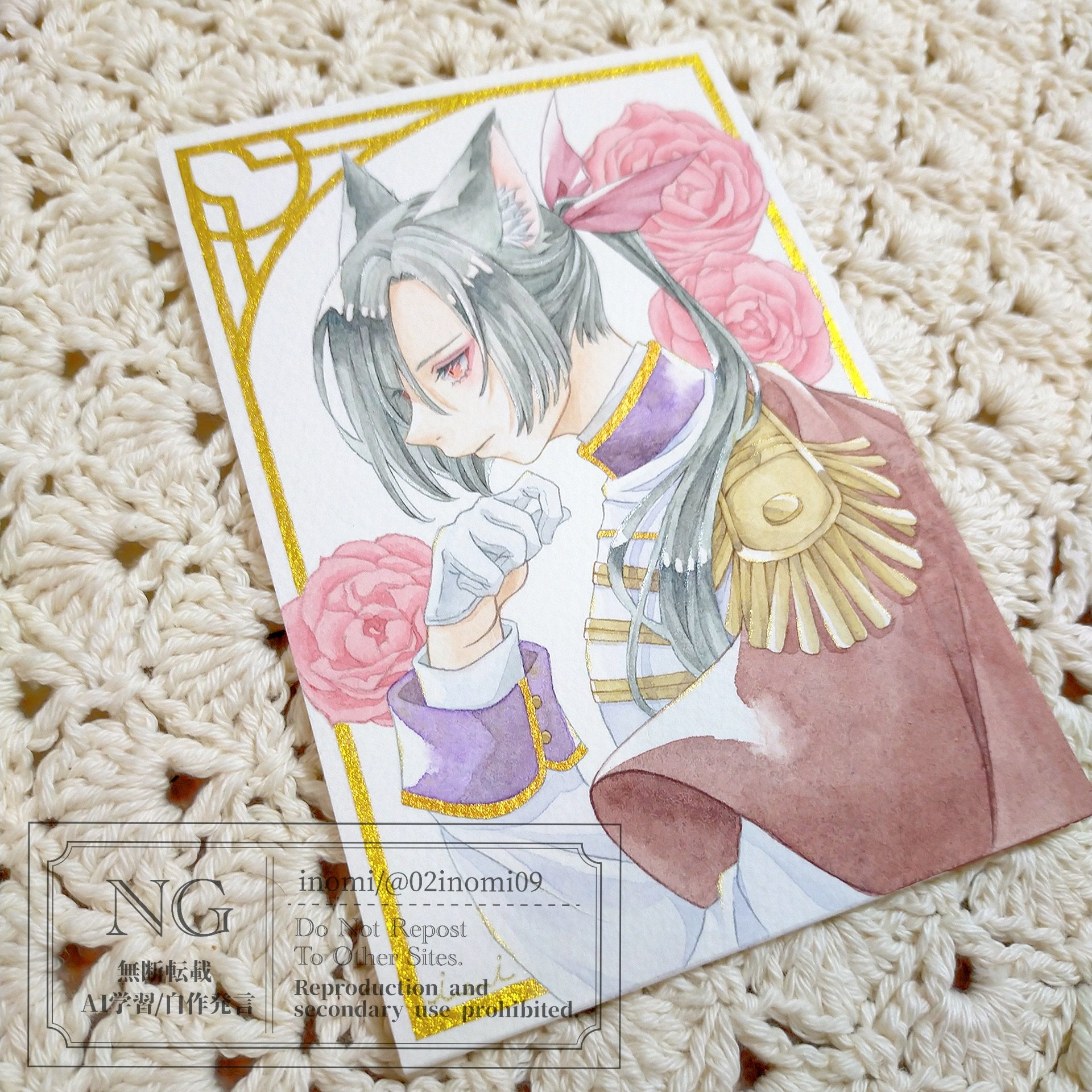 ホ*ビ様 手描きイラスト　オリジナル　ハガキサイズ　透明水彩 Yahoo!オークション - 手描きイラスト オリジナル 卯飾り ハガキ
