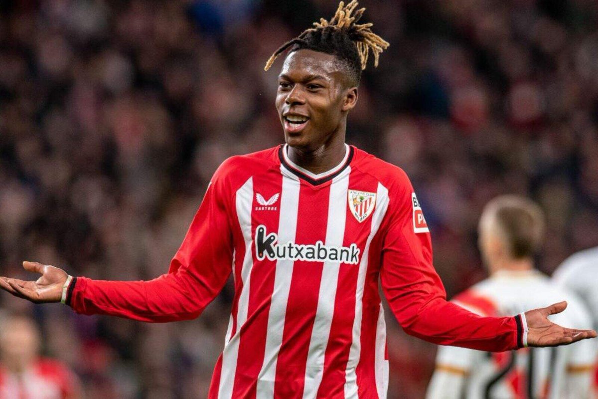 oinpilota's tweet photo. ‼️ AZKEN ORDUKOA

✍️ Nico Williams 2035era arte luzatu du bere kontratua Athletic Clubekin!

🦁 Talde zuri-gorriarekin lotu da datozen hamar denboraldietarako eta bere etete-klausula %50 baino gehiago handitu du.

#AthleticClub #NicoWilliams #LaLigaEASPORTS #EuskalHerria #Futbol https://t.co/HWcTteLZOM