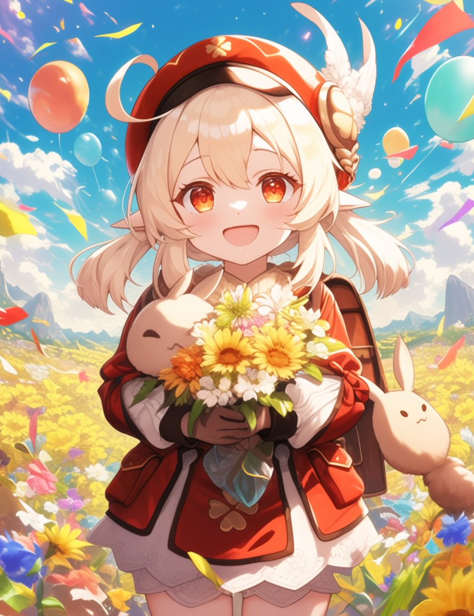 tama_AI554's tweet image. クレーちゃんお誕生日おめでとう！
#原神
#クレー生誕祭2025