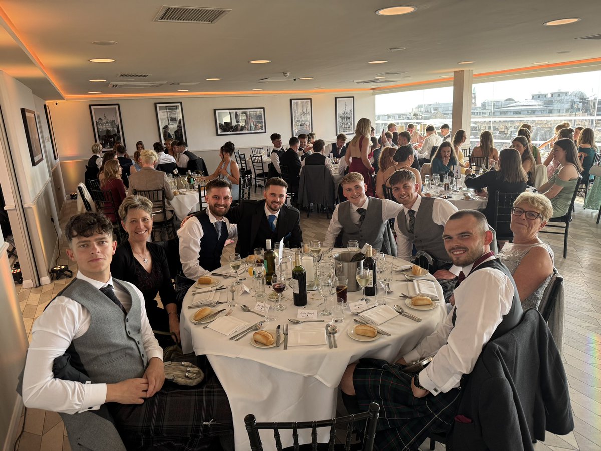 ColBrough's tweet image. What a fantastic evening we had at the Class of 2025 graduation ball. Great food, shared stories and memories of the last four years at @MorayHouse  @UoE_PE @EdinburghUni Thanks to the EdBudds organisers and all the students who made the evening such a success #Alumni now