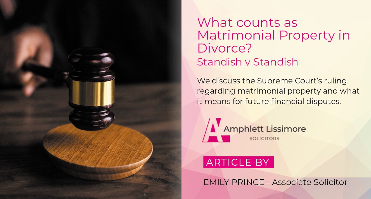 What counts as Matrimonial Property in #Divorce?

Associate Solicitor Emily Prince gives an update on the Supreme Court’s decision regarding #StandishvStandish and what this landmark ruling means for future financial disputes.

loom.ly/av3dry8

#FinancialArrangement