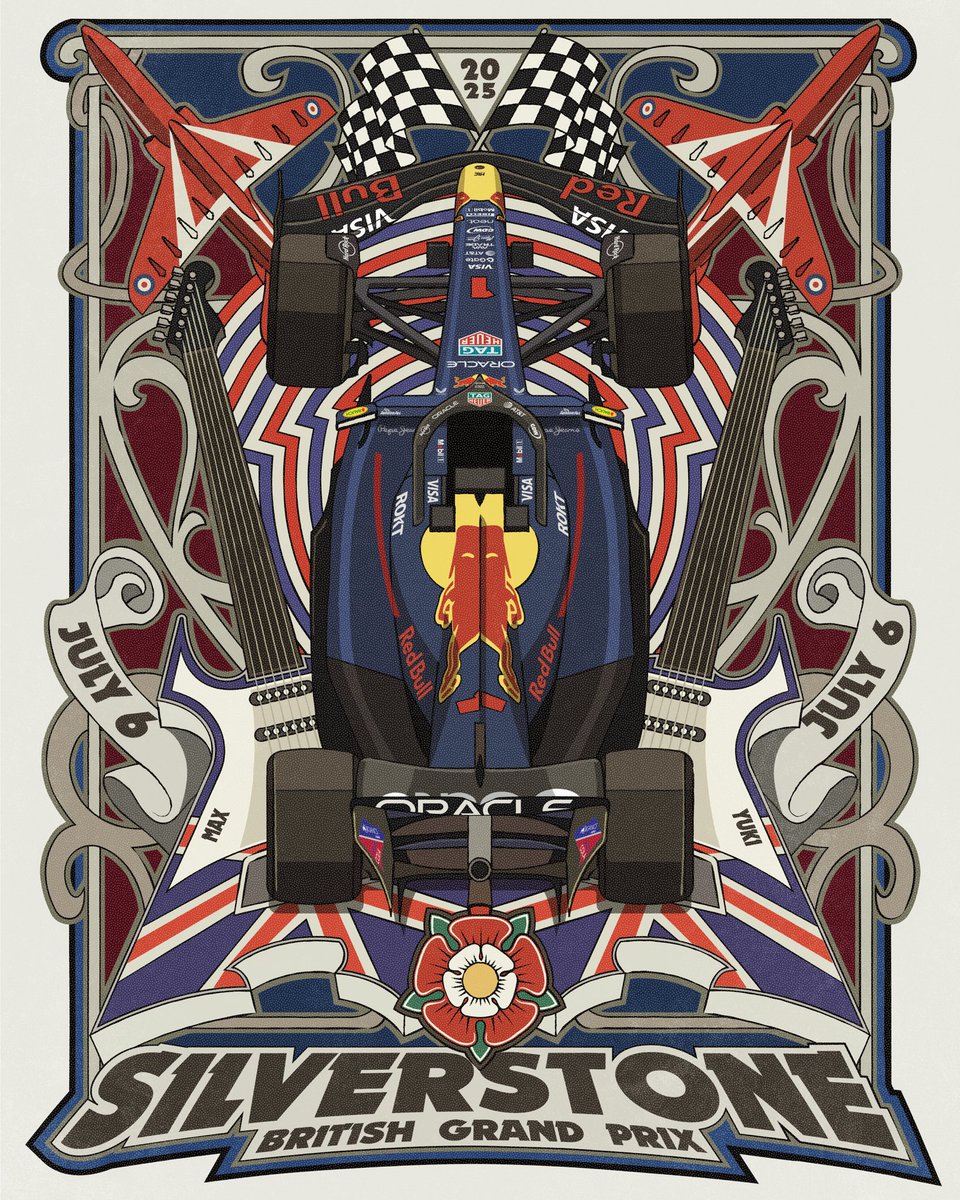 Nick (@chuangraphics) on Twitter photo Silverstone calling, <a href="/redbullracing/">Oracle Red Bull Racing</a>! ✍️
Inspired by the classic British rock posters, with some nods to the Victorian style. Get ready for the summer’s blockbuster! 🇬🇧
#smsports #illustrations #f1 #BritishGP Silverstone calling, <a href="/redbullracing/">Oracle Red Bull Racing</a>! ✍️
Inspired by the classic British rock posters, with some nods to the Victorian style. Get ready for the summer’s blockbuster! 🇬🇧
#smsports #illustrations #f1 #BritishGP