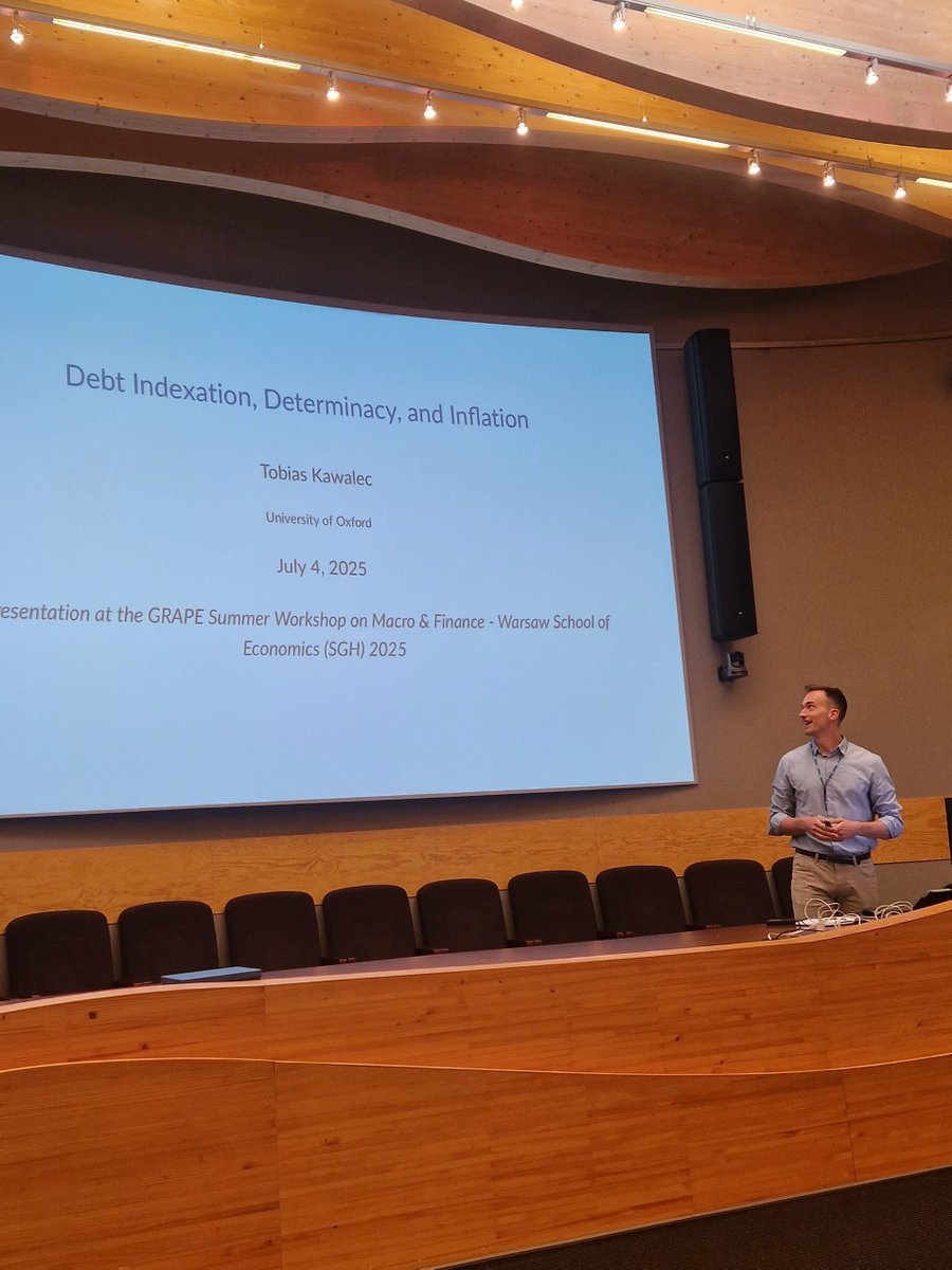 Amazing session on one of my favorite topics at <a href="/GRAPE_ORG/">GRAPE</a> Summer Workshop on Macro and Finance: determinacy and uniqueness. <a href="/LukaszRachel/">Lukasz Rachel</a> and Tobias Kawalec (who will be on the job market).