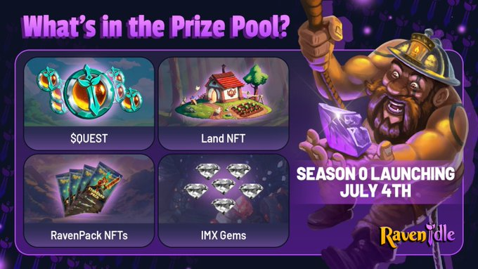 Hyped for the <a href="/RavenIdle/">RavenIdle</a> launch today new web3 game, $570K in prizes up for grabs!

RavenIdle is an Idle RPG with Real rewards launching Today. Powered by <a href="/Immutable/">Immutable</a>

🚀 Will you be part of the next Web3 wave?  

Start your journey:  game.ravenidle.com/en/auth/regist…