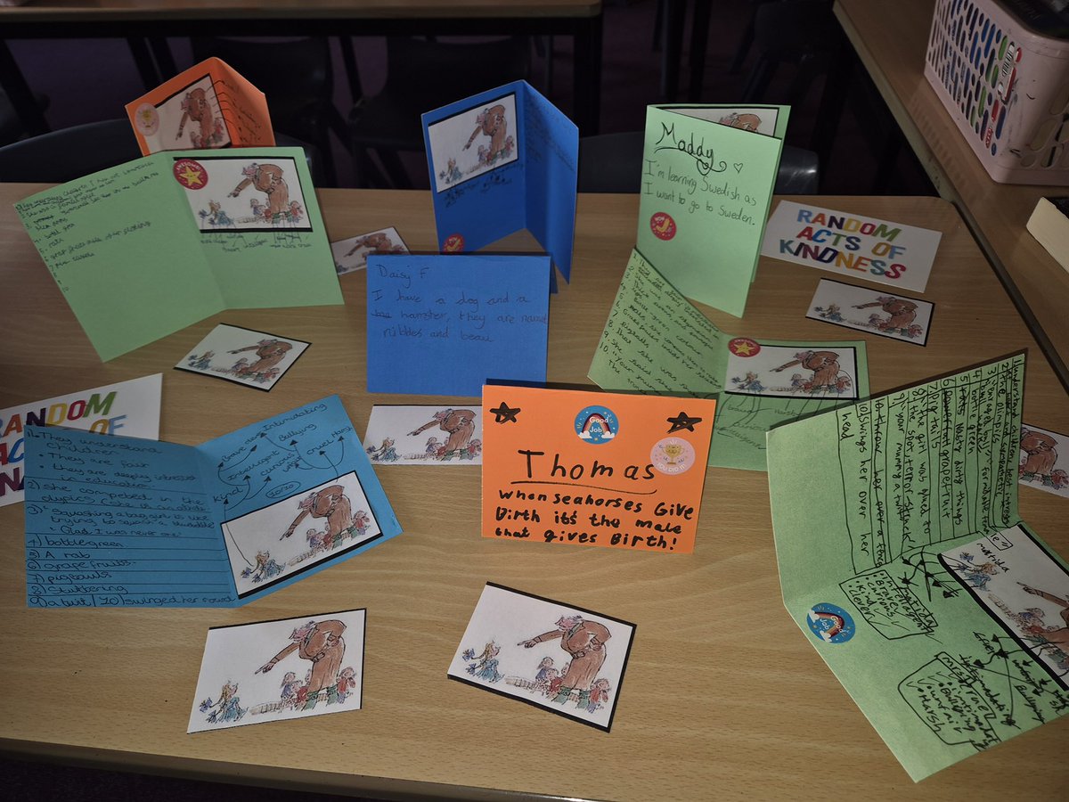 Our Y7 students have been completing amazing work with Miss Olley Hall. Miss commented ‘They were a delight and worked so hard on their Mrs Trunchbull responses’. Well Done all students involved 💜
