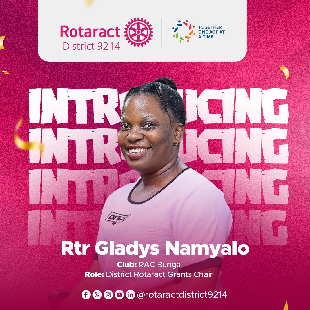 Congratulations our own PP Gladys ! 🎉

We are happy to announce that she will yet again serve at the district as the District Rotaract Grant Chair.

We wish her and all those she will be serving with the best of luck. 
#VibeSetters 
#OnwardsAndUpwards