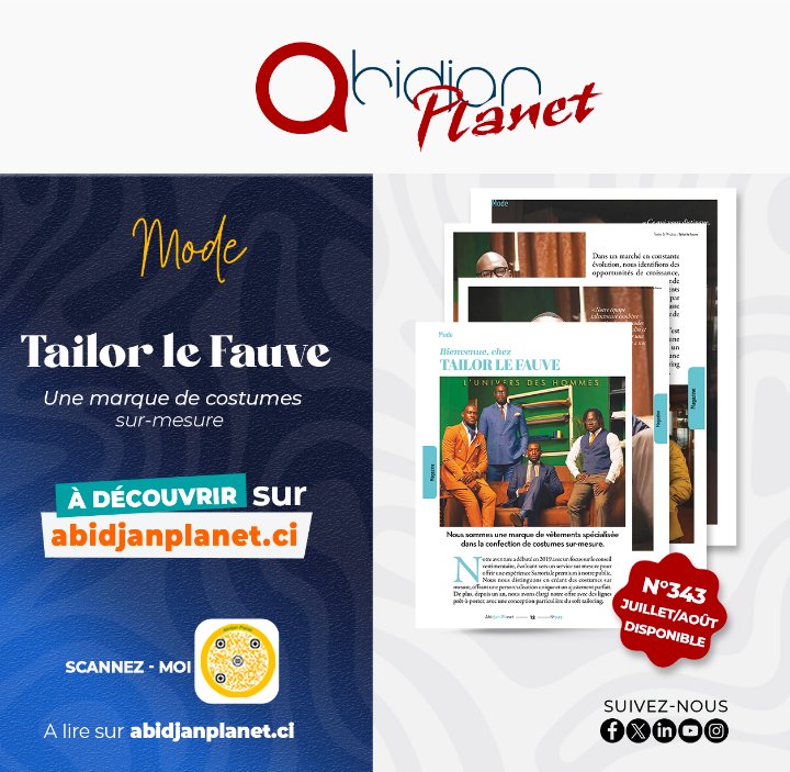 TAILOR LE FAUVE 
Une marque de costumes pour hommes. A découvrir !
 👉🏿 75f00733.flowpaper.com/AbidjanPlanetn… 

@Tailor Le Fauve