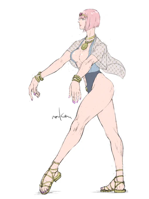 以前描いた(描きかけ)のマノンをoutfit4に。