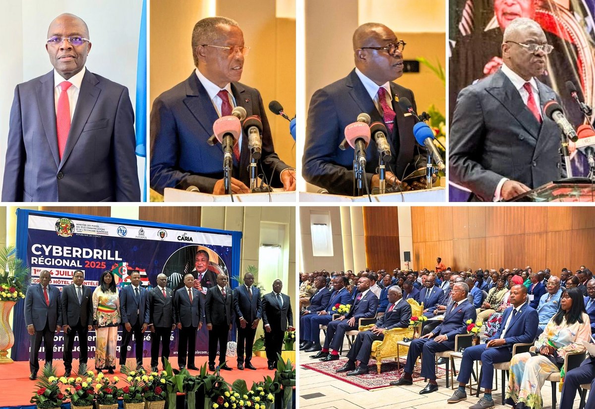 ITUBDTDirector's tweet photo. Opening the 13th Regional CyberDrill for Africa in Brazzaville🇨🇬, I highlighted the vital role of robust cybersecurity in today’s digital world. Grateful to our host and @INTERPOL_HQ for supporting this strategic platform to strengthen trust and cooperation in the use of ICTs. https://t.co/1OpMPbAyPy