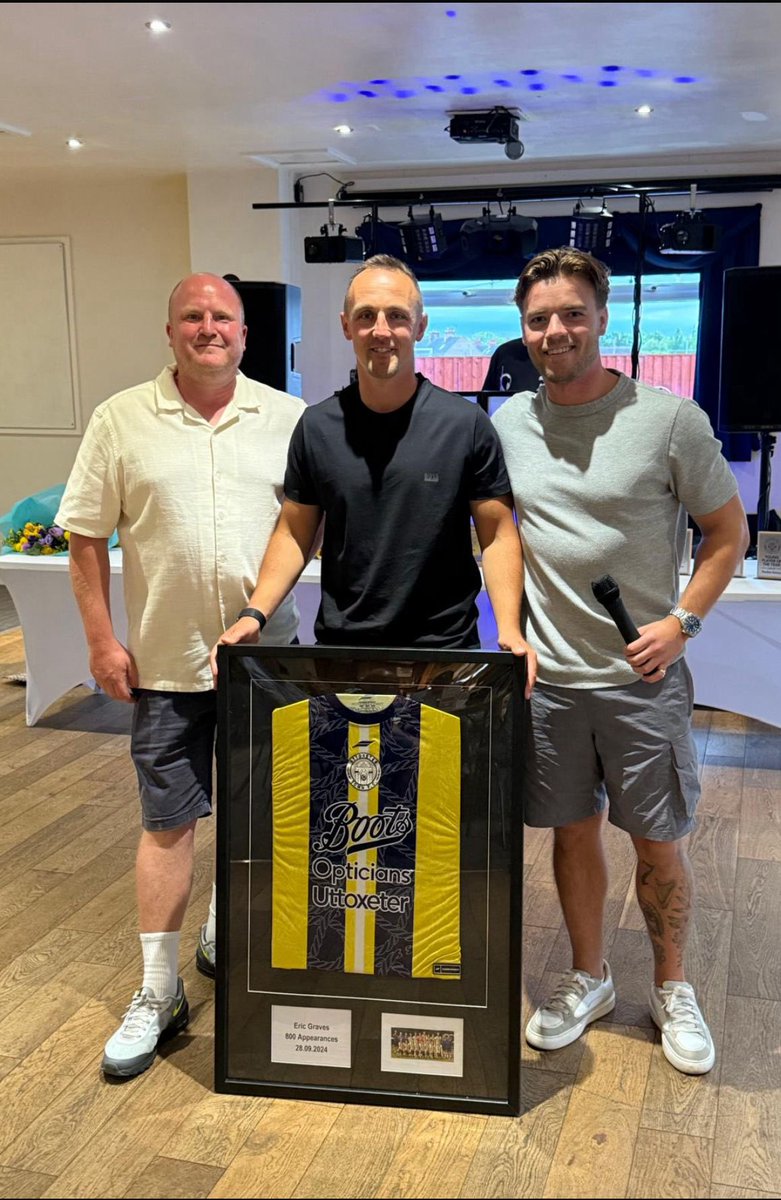 Huge congratulations to our Eric Graves, who has now reached 800 career appearances!

We’re honoured that you hit the milestone whilst playing for #UTFC and can’t wait to see you play next season for Town💛💙

#WeAreUttoxeter