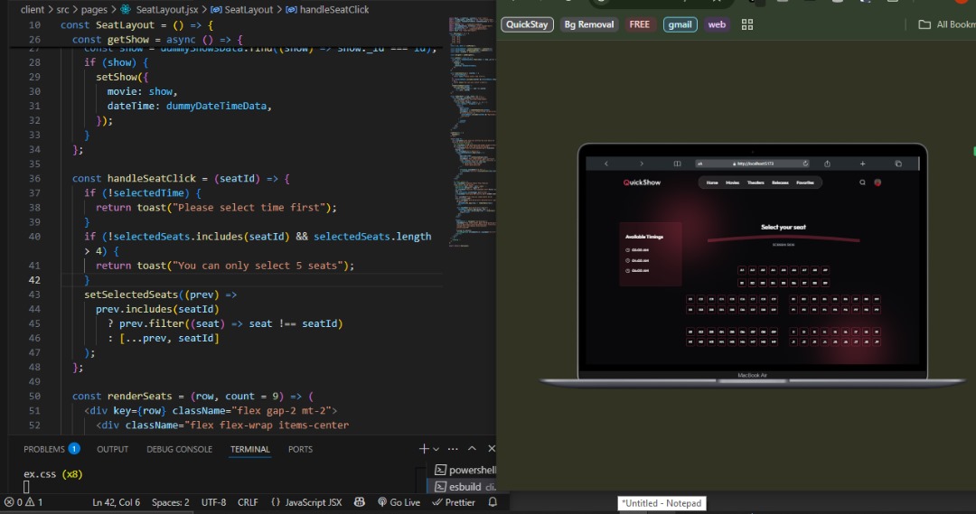 JoeLani_dev's tweet image. WE LOSE 100% OF CHANCES WE DON&apos;T TAKE📌📌
The Frontend of the movie ticketing platform is now complete, time to dive into the backend to learn more again 😅🧘🏽‍♂️