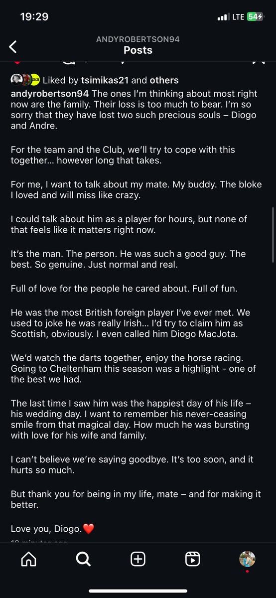 Deedot_1's tweet photo. Andy Robertson write up for Diogo Jota is shaking me 🥺💔😓 https://t.co/JqtRubUWDr