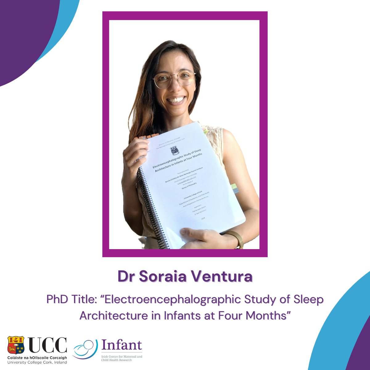 INFANT Centre (@infantcentre) on Twitter photo 🙌 Join us in congratulating Dr <a href="/SoraiaVentura3/">SoraiaVentura</a>, for successfully defending her PhD titled
“Electroencephalographic Study of Sleep Architecture in Infants at Four Months”
👏 👏 Well done, Dr Ventura 🙌 Join us in congratulating Dr <a href="/SoraiaVentura3/">SoraiaVentura</a>, for successfully defending her PhD titled
“Electroencephalographic Study of Sleep Architecture in Infants at Four Months”
👏 👏 Well done, Dr Ventura