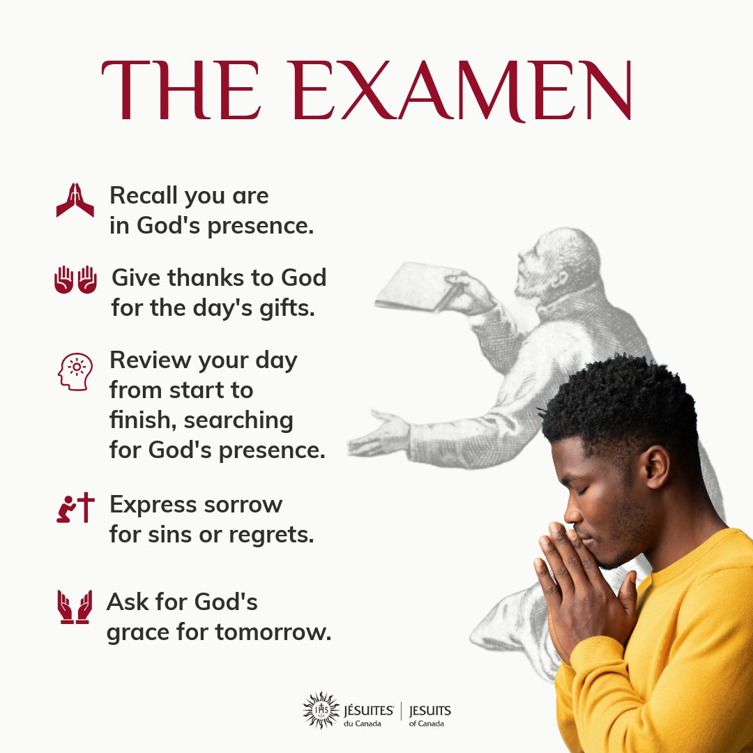 JesuitsofCanada's tweet image. This summer, before moving on to the next thing, try looking back — just for a moment. The Examen prayer is a journey through our day, our month, our year — during which we recognize the subtle moments where God's presence touched our lives. bit.ly/4nsQbtz