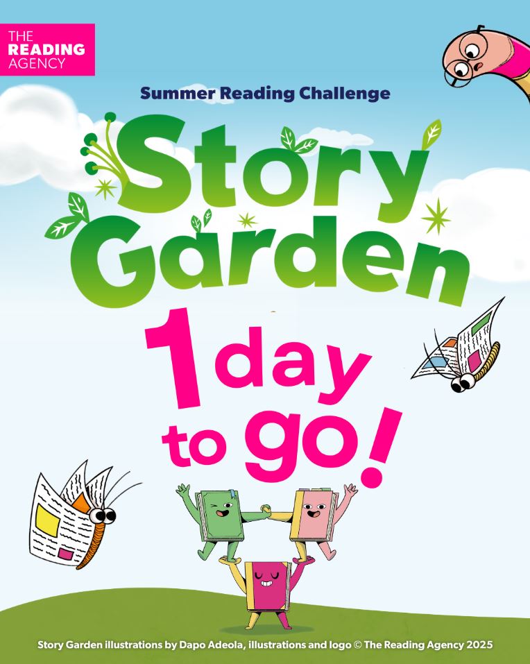WaltonLibrary's tweet image. One day until the Story Garden opens! Get read to dig into brilliant books, magical illustrations and lots of free activities. Find out more at summerreadingchallenge.org.uk The Reading Agency #StoryGarden #SummerReadingChallenge 🌼