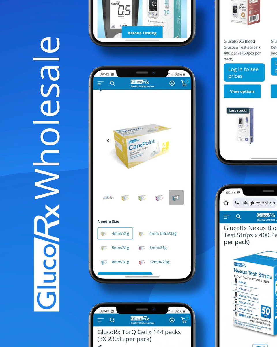 📣 Calling all distributors and wholesalers 📣

Looking to stock trusted, NHS-approved diabetes management products at competitive prices?

The GlucoRx Wholesale Shop makes ordering fast, easy and efficient, with exclusive access to our full range of meters, test strips, foot and