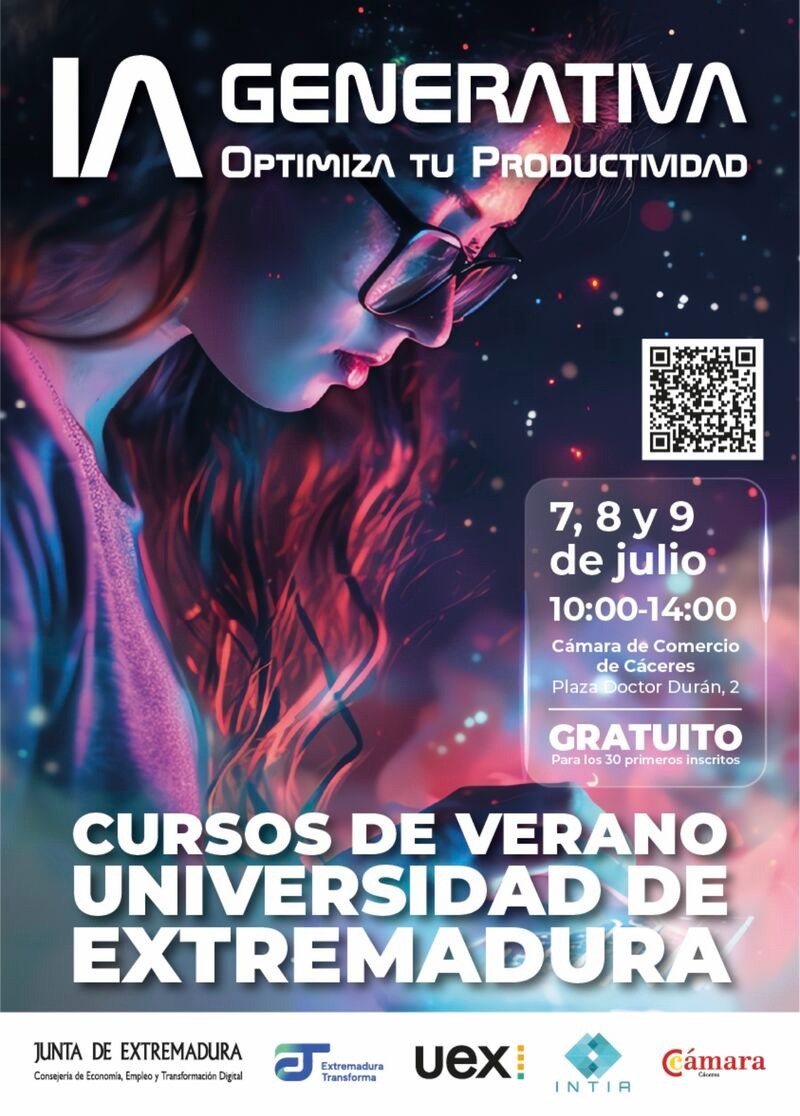 📅 9 de julio | 🕙 10:00 – 10:45h
📍 Unex, Plaza Doctor Durán, 2

🎤 Con Maribel Orjuela (El Círculo – Diputación de Cáceres)

Descubre cómo la IA está transformando sectores clave con casos reales y demos.

👉 Procesos, salud, educación y +
🔗 eventos.unex.es/136172/program…