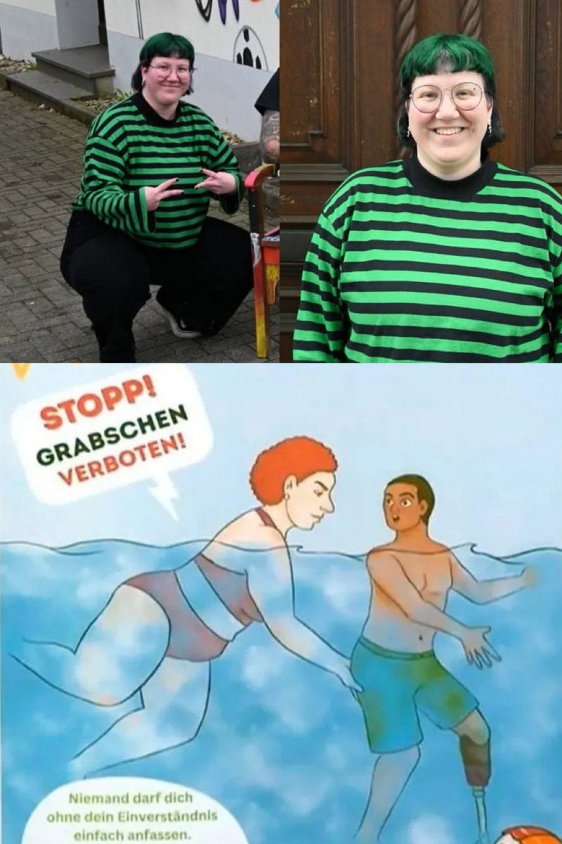 Deze vrouw/Queer whatever, is de persoon achter die bizarre ‘handen thuis’ tekeningen in Duitsland. Een soort van Duitse Asha. #woke