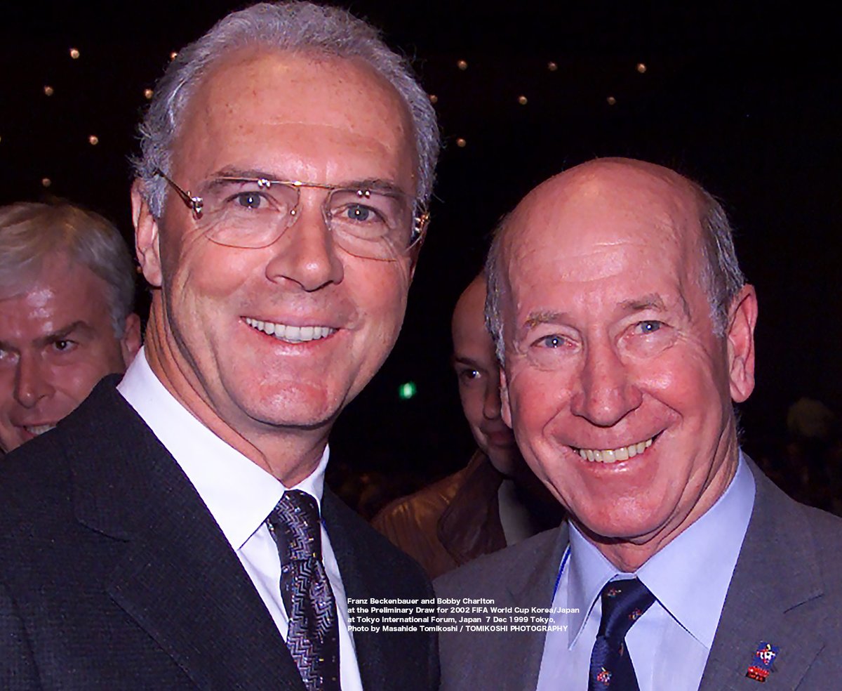 Franz Beckenbauer and Bobby Charlton 
at the Preliminary Draw for 2002 FIFA World Cup Korea/Japan 
at Tokyo International Forum, Japan,  7 Dec 1999 Tokyo
Photo by Masahide Tomikoshi / TOMIKOSHI PHOTOGRAPHY