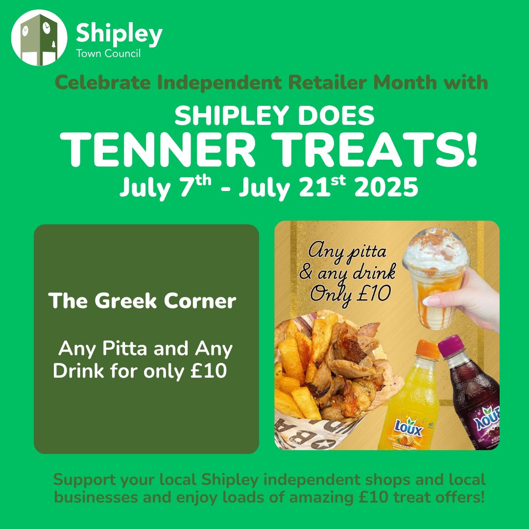 ShipleyTC's tweet image. ⭐Shipley Does Tenner Treats!⭐
Here are the £10 offers under the spotlight today from a range of Shipley indie retailers:
🖍The Little Stationery Shop - Back to school bundle
🥙The Greek Corner - Shipley - Any pitta & drink
💐Elsie Russells by Tanya Sumner - Special bouquet