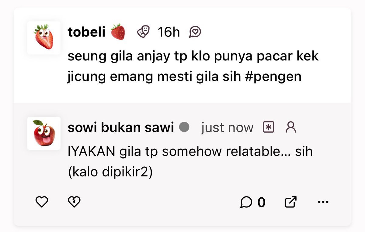 MENGEMUDY's tweet image. #keranjangtanya seung gila anjay tp klo punya pacar kek jicung emang mesti gila sih #pengen
 — IYAKAN gila tp somehow relatable… sih (kalo dipikir2)
 tetratto.com/post/199457716…