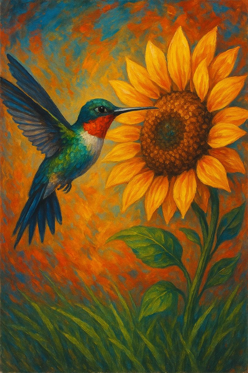 emir050500's tweet photo. #Art
#Painting
#ArtOfTheDay
#Illustration
#WildlifeArt
#NatureArt
#BirdArt
#FloralArt
#HummingbirdArt
#SunflowerArt
#ContemporaryArt
#AcrylicPainting
#ArtistOnTwitter
#ArtViral
#ArtTrending
#ColorfulArt
#CreativeCommunity
#ArtDaily
#ArtShare https://t.co/5CuN2eGRw7