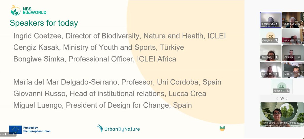 🌿 Yesterday, IN-HABIT took part in the #6 NBS EduWORLD UrbanByNature webinar, exploring how Nature-Based Solutions (NBS) can drive inclusive and sustainable urban development through education.
💬 A big thank you to Mar Delgado Serrano, Giovanni Russo and Miguel Luengo!