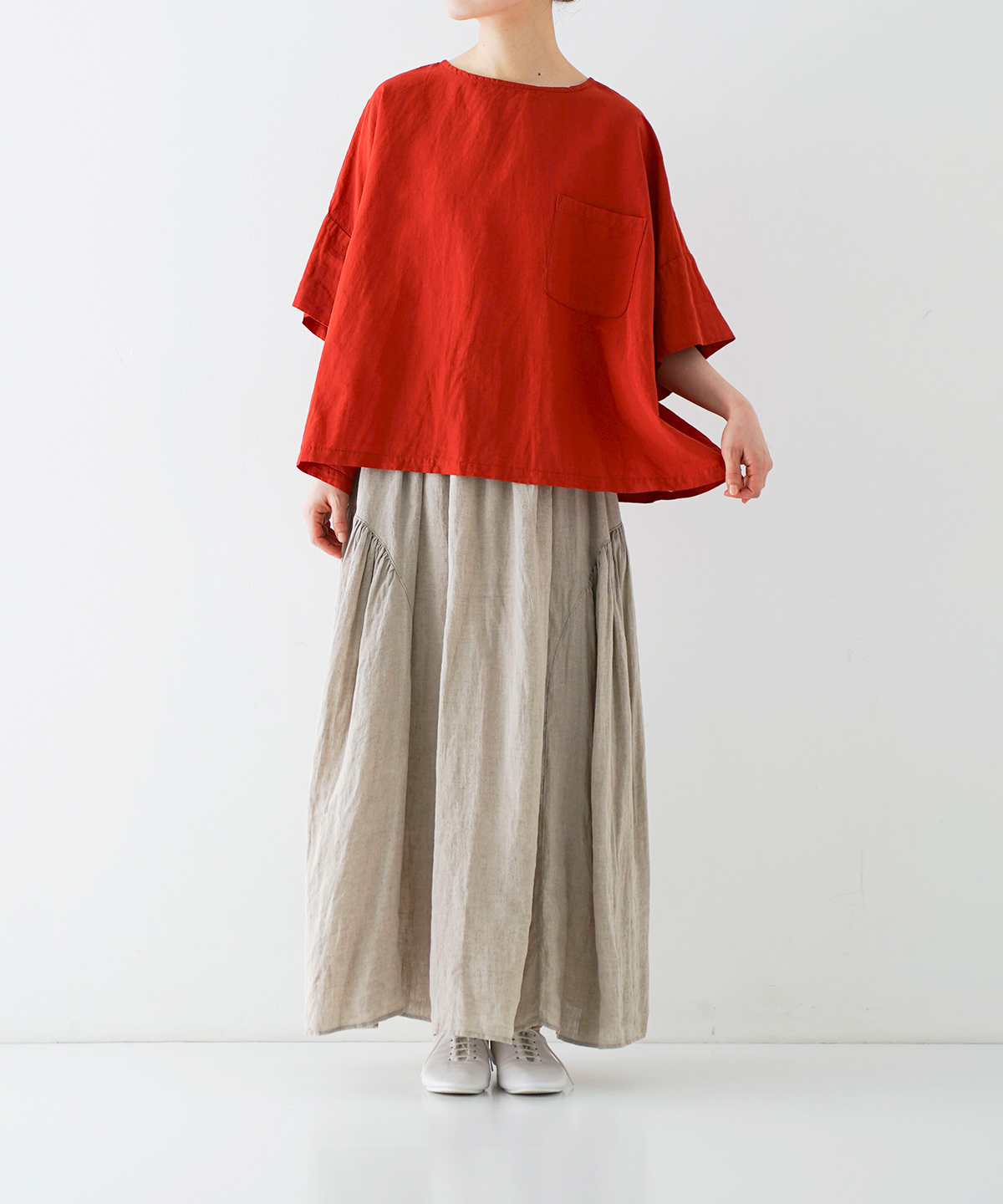 nest Robe ネストローブ 24AW リネンシアーフリルブラウス