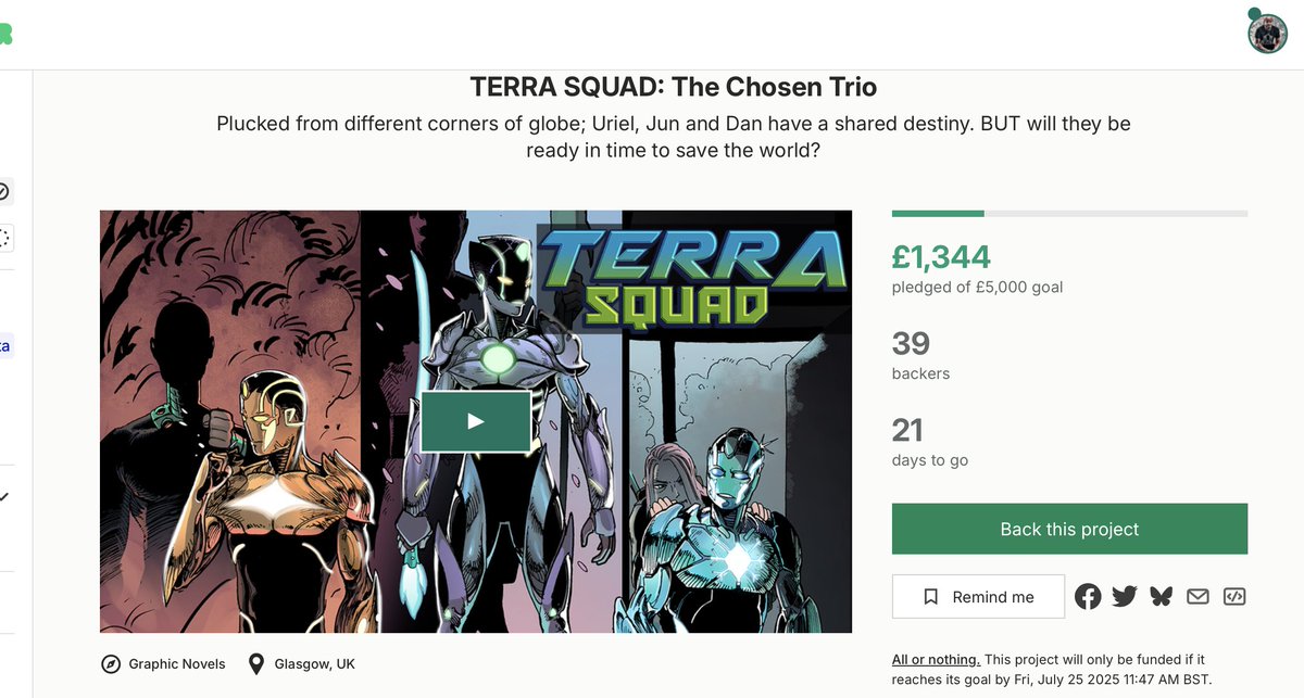 Calling all lovers of comic books, Sci-fiction, cool tech, robots etc to check out my new comic book on kickstarter.

kickstarter.com/projects/etien…

#comicbooks #kickstartercampaign #terrasquadcomic #etianverse