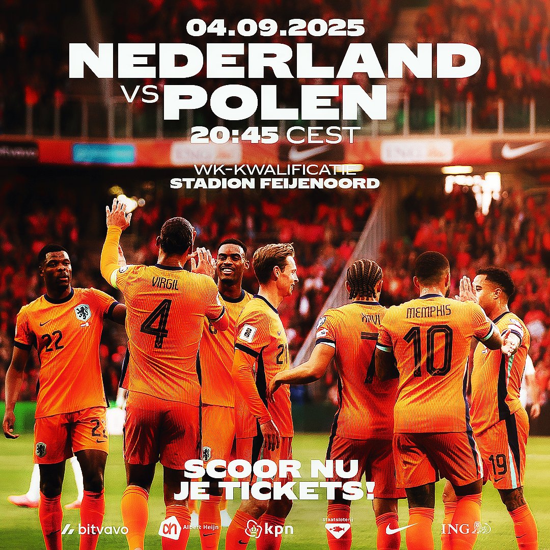 Heb jij jouw ticket voor #NEDPOL in Rotterdam al gescoord? 🇳🇱🇵🇱

De ticketverkoop voor Oranje Clubcard houders is gestart: onsoranje.nl/tickets! 🎟️

#NothingLikeOranje