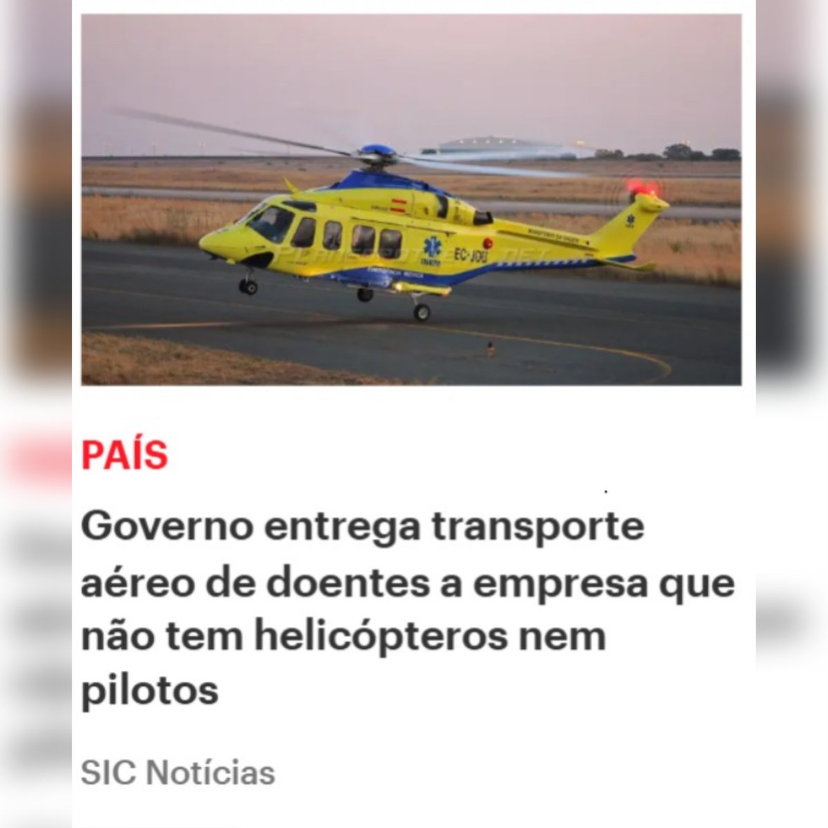nunoantao's tweet image. Ups...

&quot;Como solução provisória, o Ministério da Saúde acionou meios militares, que mesmo assim não asseguram o transporte na totalidade.&quot;

sicnoticias.pt/pais/2025-07-0…