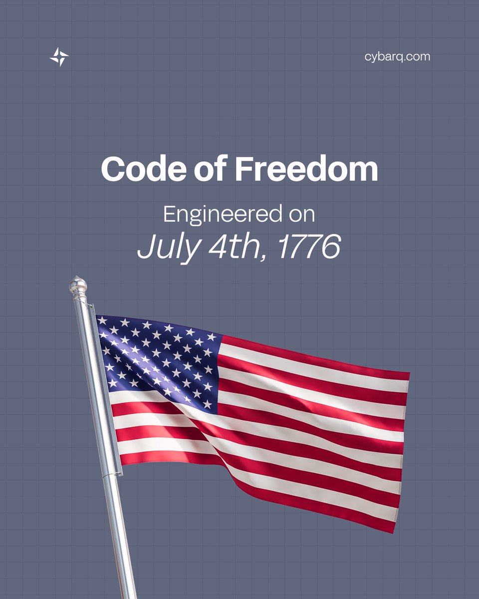 CyBarqLLC's tweet photo. 🇺🇸 Happy Independence Day to our partners, clients, and friends in the United States.

Code of Freedom.
Engineered on July 4th, 1776. https://t.co/Cb1nEjs4hY