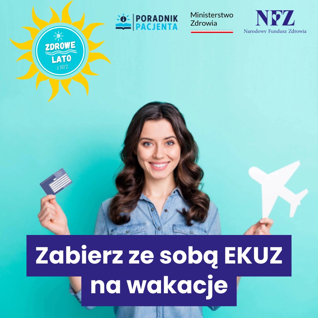 🇪🇺  Jeśli planujesz #wakacje m. in. w krajach #UniaEuropejska, pamiętaj o spakowaniu karty #EKUZ.

🧳 Waży niewiele, a daje wiele korzyści na wypadek choroby, czy urazu podczas zagranicznej podróży.

💡 Dowiedz się, dlaczego warto! ⤵️
nfz.gov.pl/aktualnosci/ak…

🧐 Lecisz na