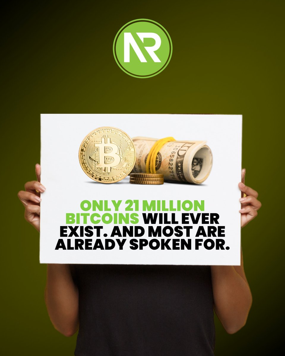 Bitcoin has a hard-coded limit. Unlike dollars, euros, or pesos, it can’t be printed into worthlessness. 

Over 19 million BTC are already in circulation, and millions more are believed to be lost forever.
.
thebitcoinbanq.co
.
#bitcoinsupply