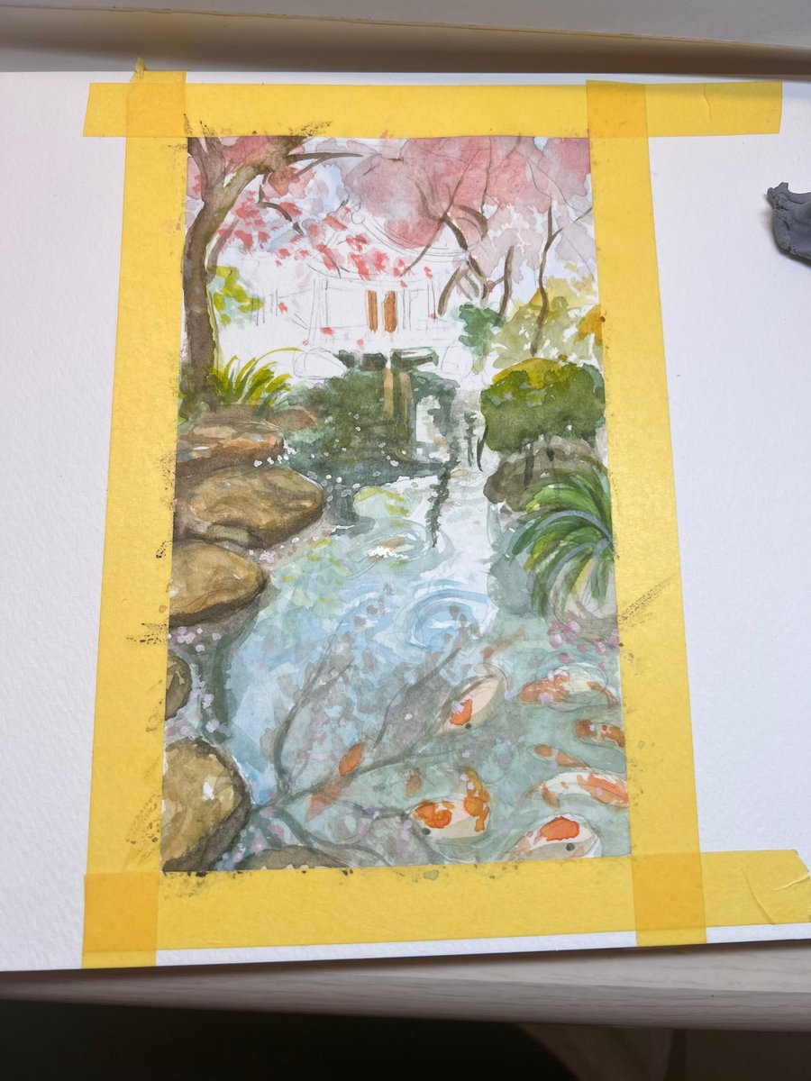 水彩で風景画描いてます𓂃✍︎
模写です！