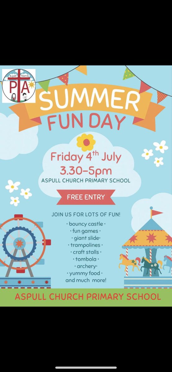Please join us after school today! Lots of fun to be had at our Summer Fun Day!