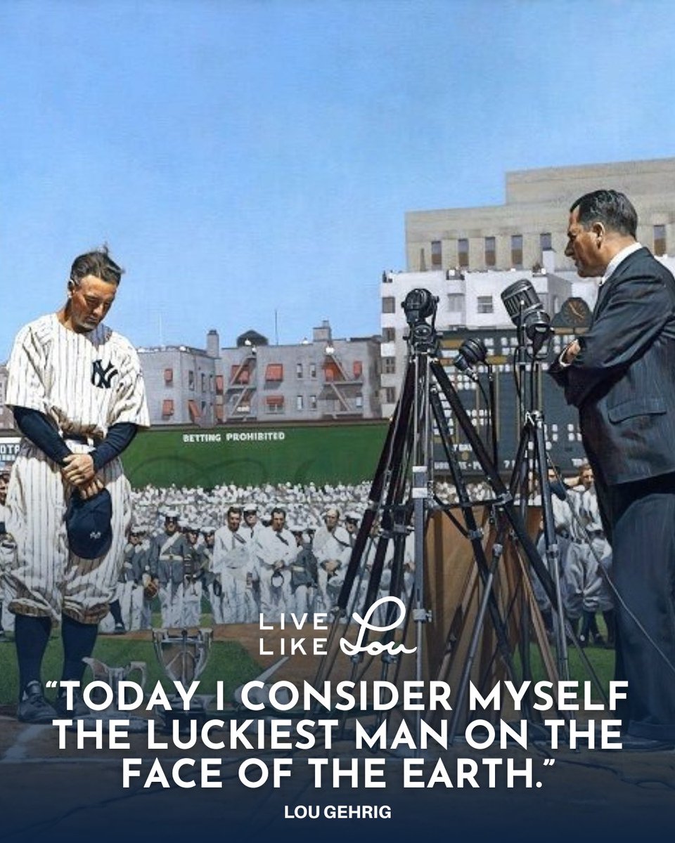 LiveLikeLou4's tweet image. Today, as we remember Lou Gehrig’s iconic words, we thank him for putting ALS on the map. His courage and gratitude inspire us to feel like the #Luckiest and remember that, even in the most challenging moments, we have 'an awful lot to live for.' 💙⚾️