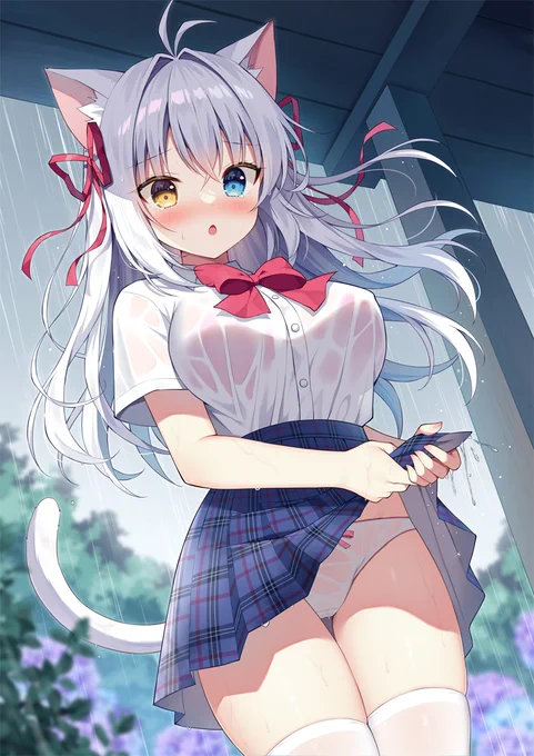 雨宿りアイナちゃん #オリジナル