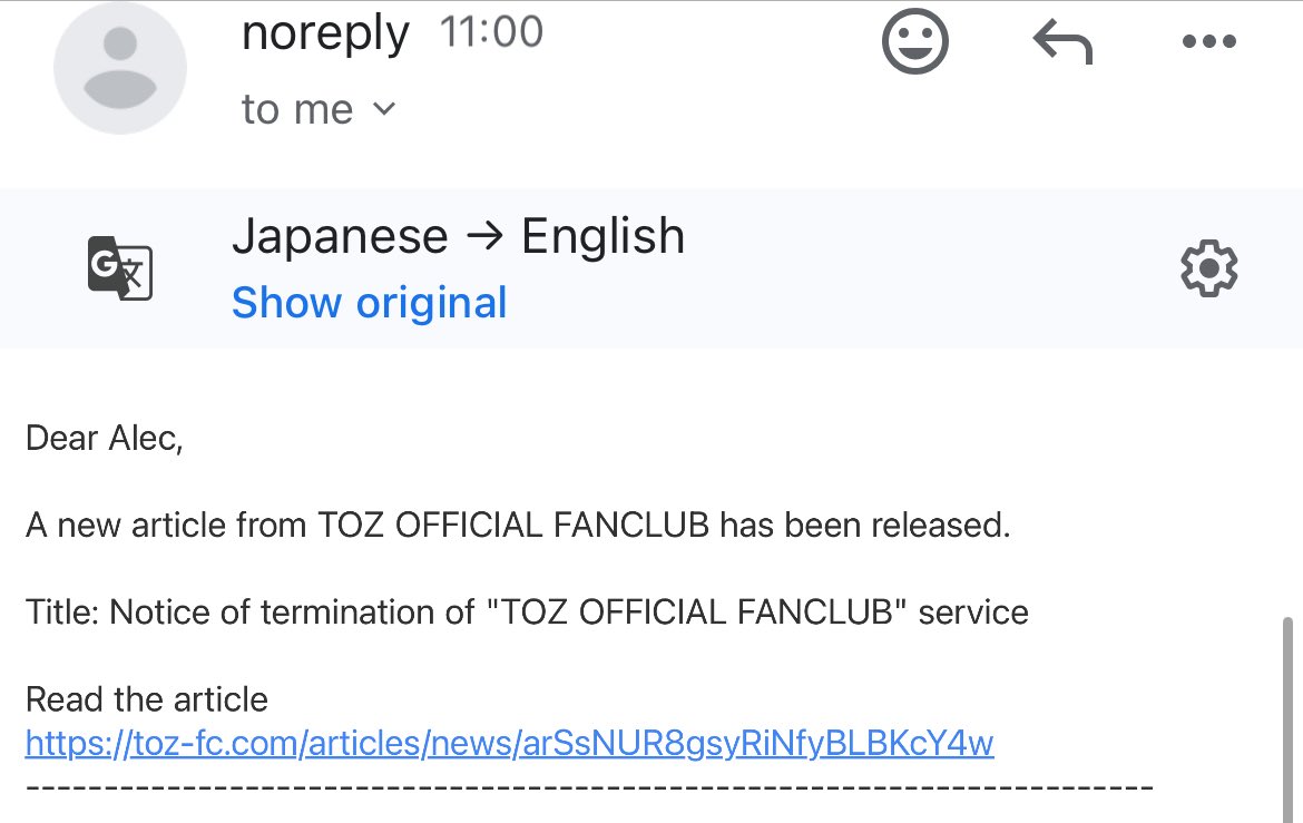 toz fanclub is shutting down