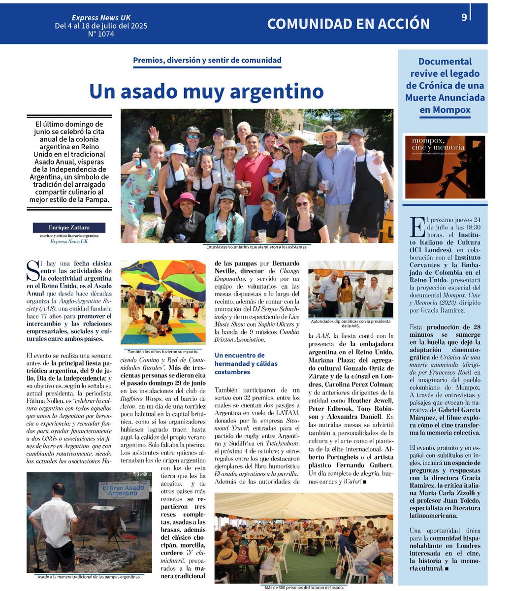 Another Gran Asado Argentino went successfully last Sunday. Thank tou <a href="/expnewsuk/">ExpressNewsUK</a> for covering our traditional annual gathering.