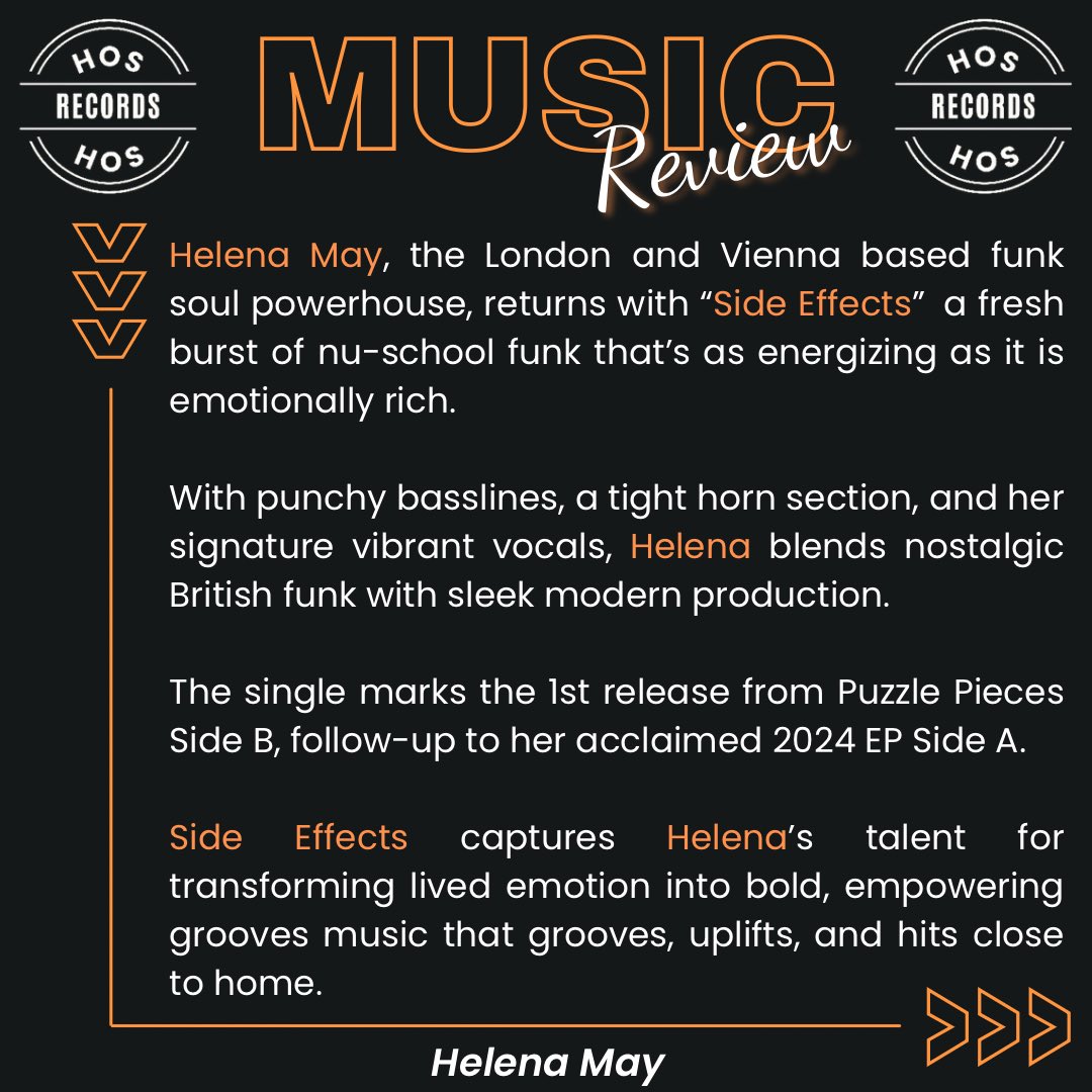 HosRecord's tweet photo. 🚨Discover : Helena May @helenamaymusic 
👉New release Out Now !

✅ Spotify : https://t.co/IGPG1PgSVE
✅ Website : https://t.co/i9eVntSO8j
 
🚨Submit your music and EPK to us for a review (DM us)
https://t.co/zOIjjRdpSQ

#sideeffects #funk https://t.co/wHaBjRqyf5