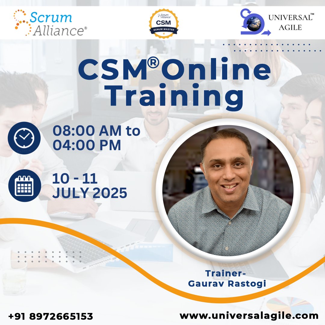 UniversalAgile's tweet image. #CSMTraining on 10-11 July. Enroll Today!

Check: shorturl.at/Sz41A

Call at 8972665153

#UniversalAgile #CSMTraining #Agile #Scrum #certifiedscrummaster #scrumalliance #softwareengineer #softwaredeveloper #projectmanagement #businessanalyst #scrummastercertification
