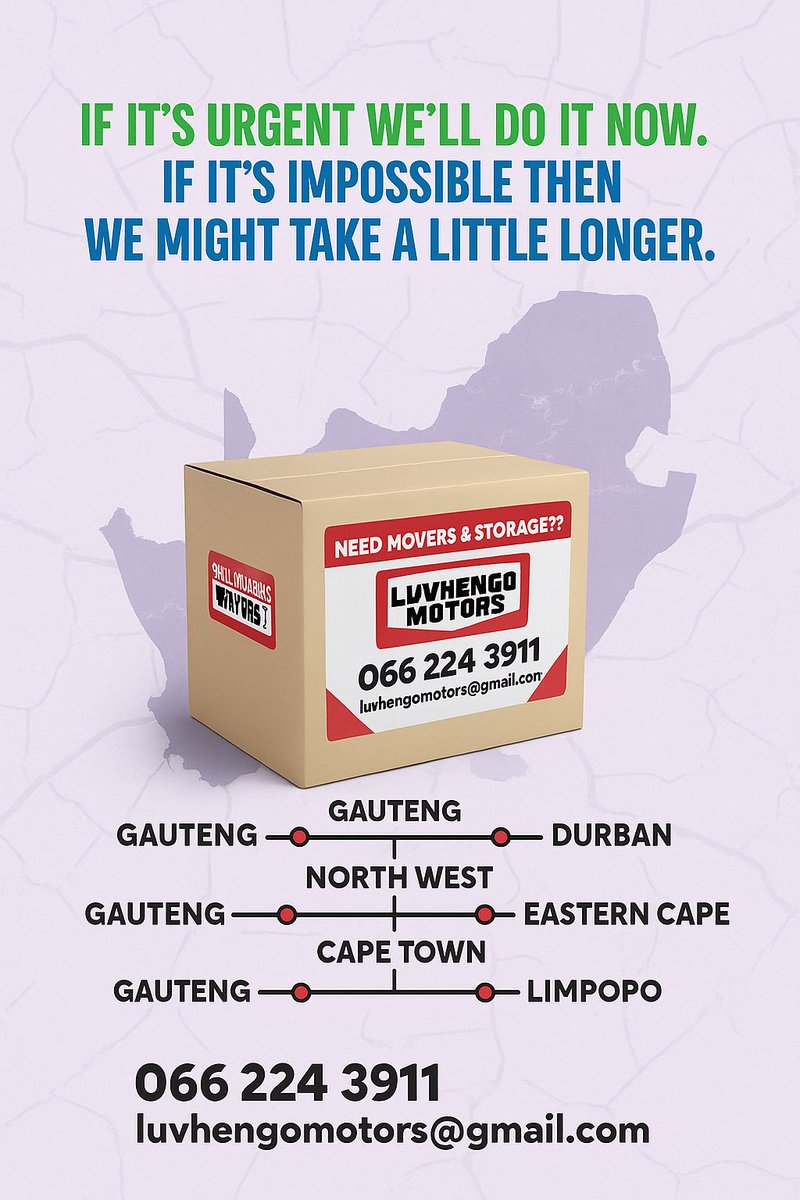 LuvhengoMotors's tweet image. For all your moving and delivery needs.
Cell/WhatsApp: 0662243911 @LuvhengoMotors
