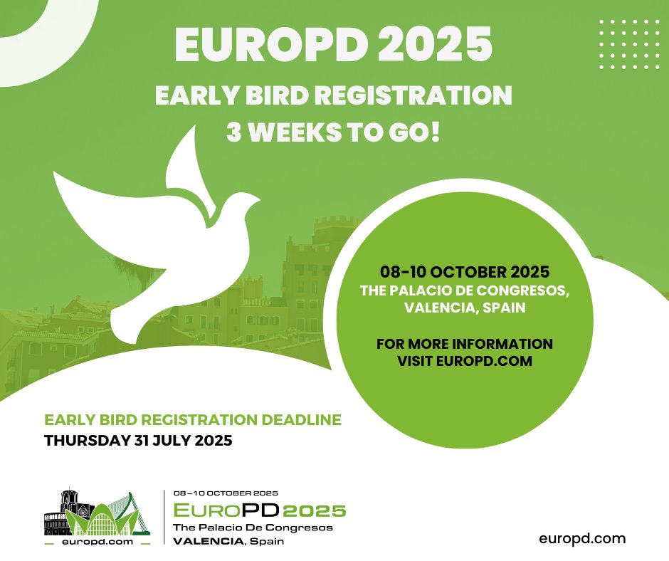 🚨 Registration is NOW OPEN for EuroPD 2025! Join us in Valencia for Europe's leading Peritoneal Dialysis and Home HD conference. 🔗 Register today and don't miss the Early Bird deadline in just 3 weeks! 👉 europd.com/registration-2/