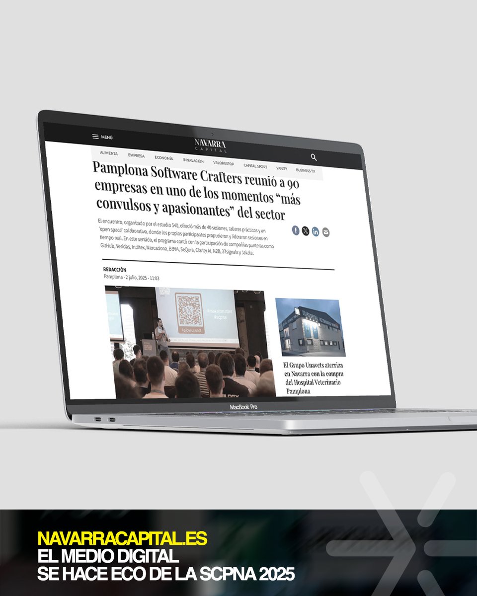 📰 <a href="/NavarraCapital/">Navarra Capital</a>: “𝗣𝗮𝗺𝗽𝗹𝗼𝗻𝗮 𝗦𝗼𝗳𝘁𝘄𝗮𝗿𝗲 𝗖𝗿𝗮𝗳𝘁𝗲𝗿𝘀 𝗿𝗲𝘂𝗻𝗶𝗼́ 𝗮 𝟵𝟬 𝗲𝗺𝗽𝗿𝗲𝘀𝗮𝘀 𝗲𝗻 𝘂𝗻𝗼 𝗱𝗲 𝗹𝗼𝘀 𝗺𝗼𝗺𝗲𝗻𝘁𝗼𝘀 '𝗺𝗮́𝘀 𝗰𝗼𝗻𝘃𝘂𝗹𝘀𝗼𝘀 𝘆 𝗮𝗽𝗮𝘀𝗶𝗼𝗻𝗮𝗻𝘁𝗲𝘀' 𝗱𝗲𝗹 𝘀𝗲𝗰𝘁𝗼𝗿.”

Una semana después, la <a href="/pamplonaswcraft/">Pamplona-Iruña Software Crafters</a> sigue
