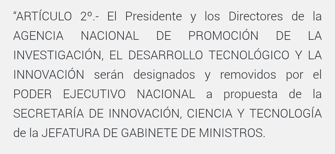 Boletín Oficial de hoy.
El control de Agencia por parte del Ejecutivo ya es una realidad.
Lo próximo es Conicet.

Este martes hay acción de ARSAT y semaforazo frente al Museo de Ciencias Naturales en Parque Centenario.

Que estas iniciativas se multipliquen.
¡La lucha es ahora!